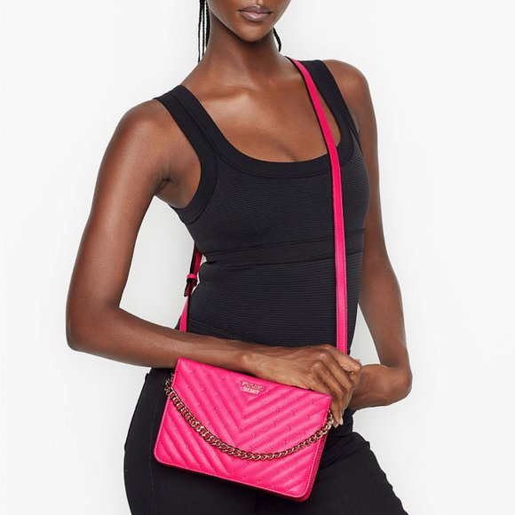 Victoria's Secret Studded V-Quilt  Crossbody - Picture 3 of 11